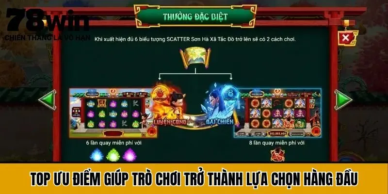 Top ưu điểm giúp trò chơi trở thành lựa chọn hàng đầu